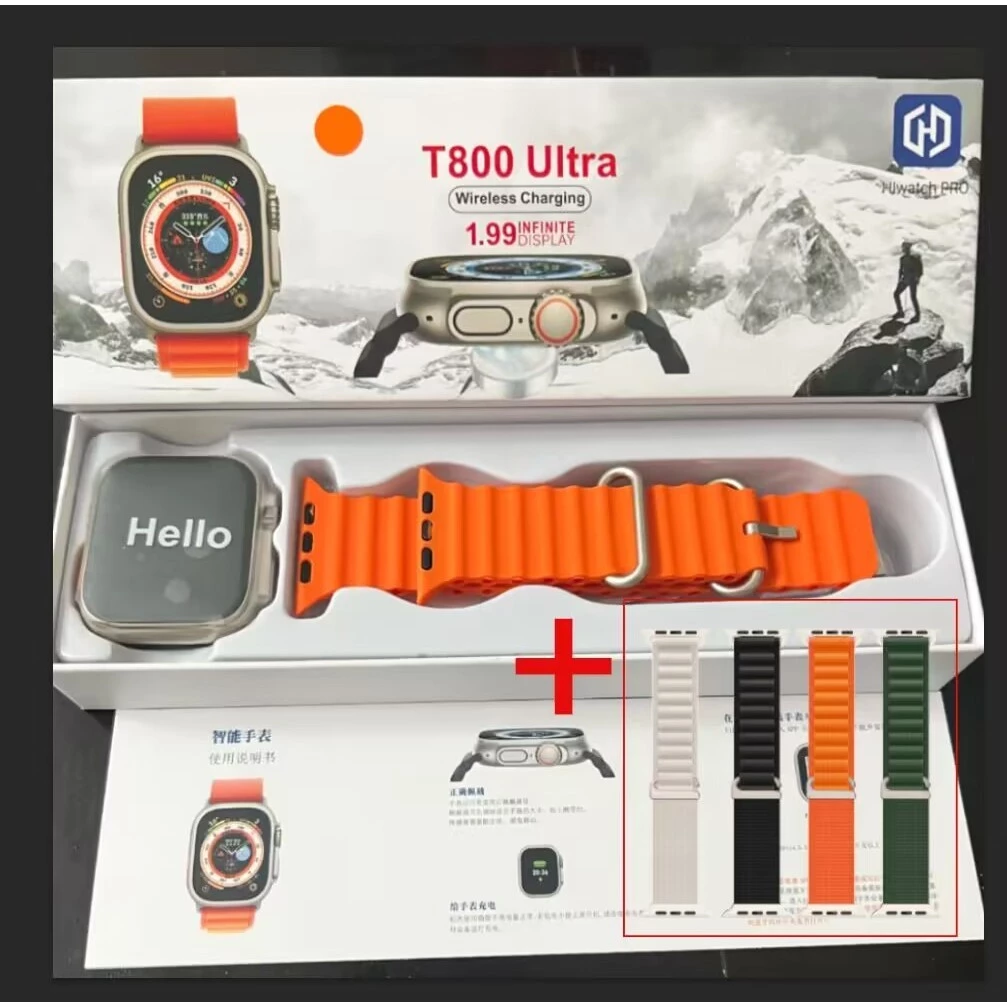 2026 Nova Série 8 T800 Ultra2 MAX Smartwatch Bluetooth Esportivo 45mm