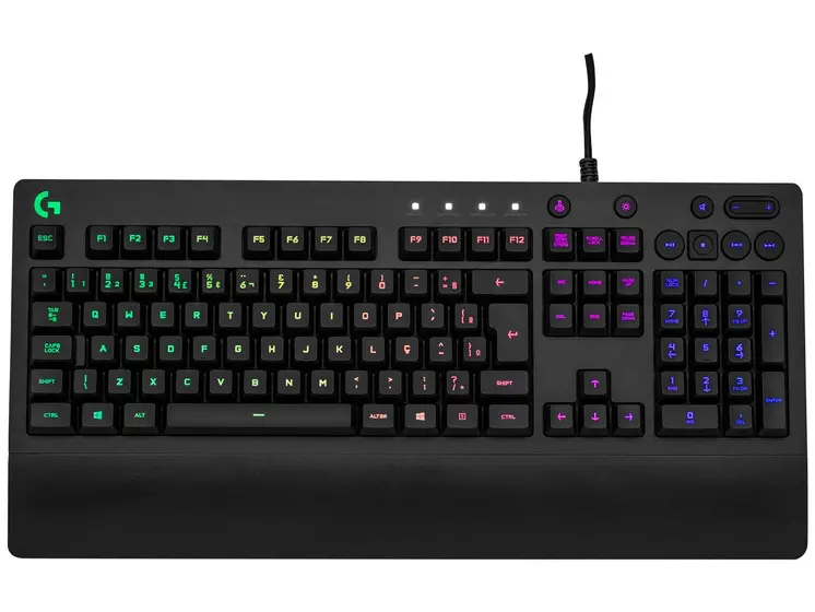 Teclado Gamer RGB Logitech G213 Prodigy, USB, ABNT2, Preto